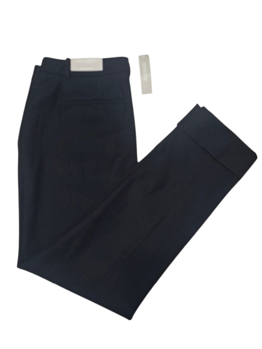 Chico's Fly Front Seasonal Ankle Black Straight Leg Formal Pant Sz 2T ( US 12T )
